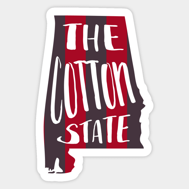 Alabama The Cotton State Sticker by greenoriginals